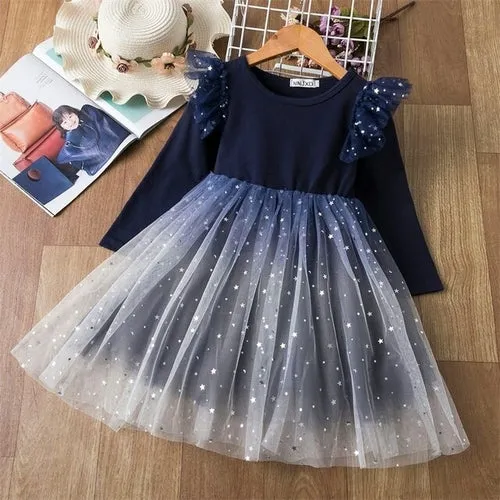 Shining in Red: Girl's Long Sleeve Sequin Dresses for Autumn/Winter Birthday Parties