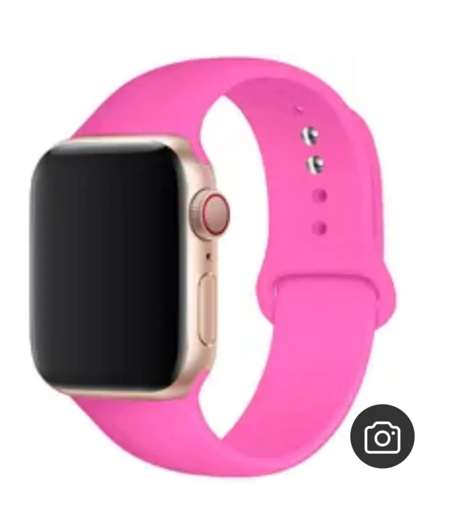Silicone Apple Watch Band in Barbie Pink