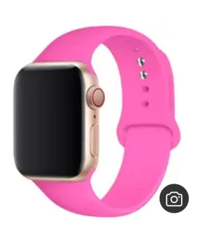 Silicone Apple Watch Band in Barbie Pink