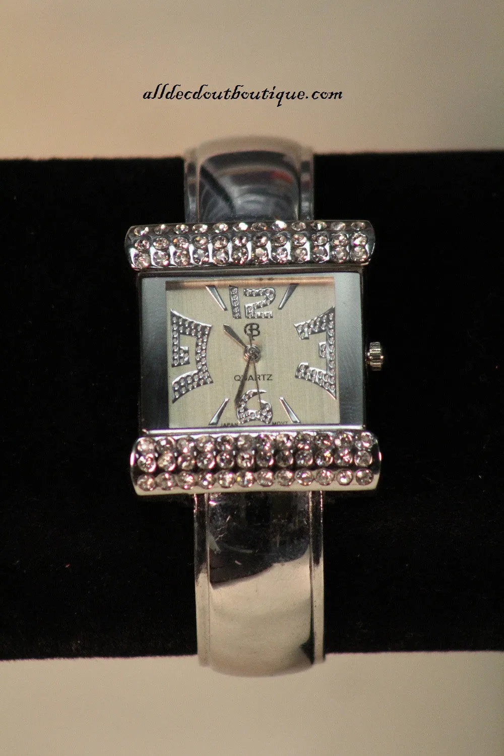 Silver/White Clear Rhinestones | Metal Band One Size