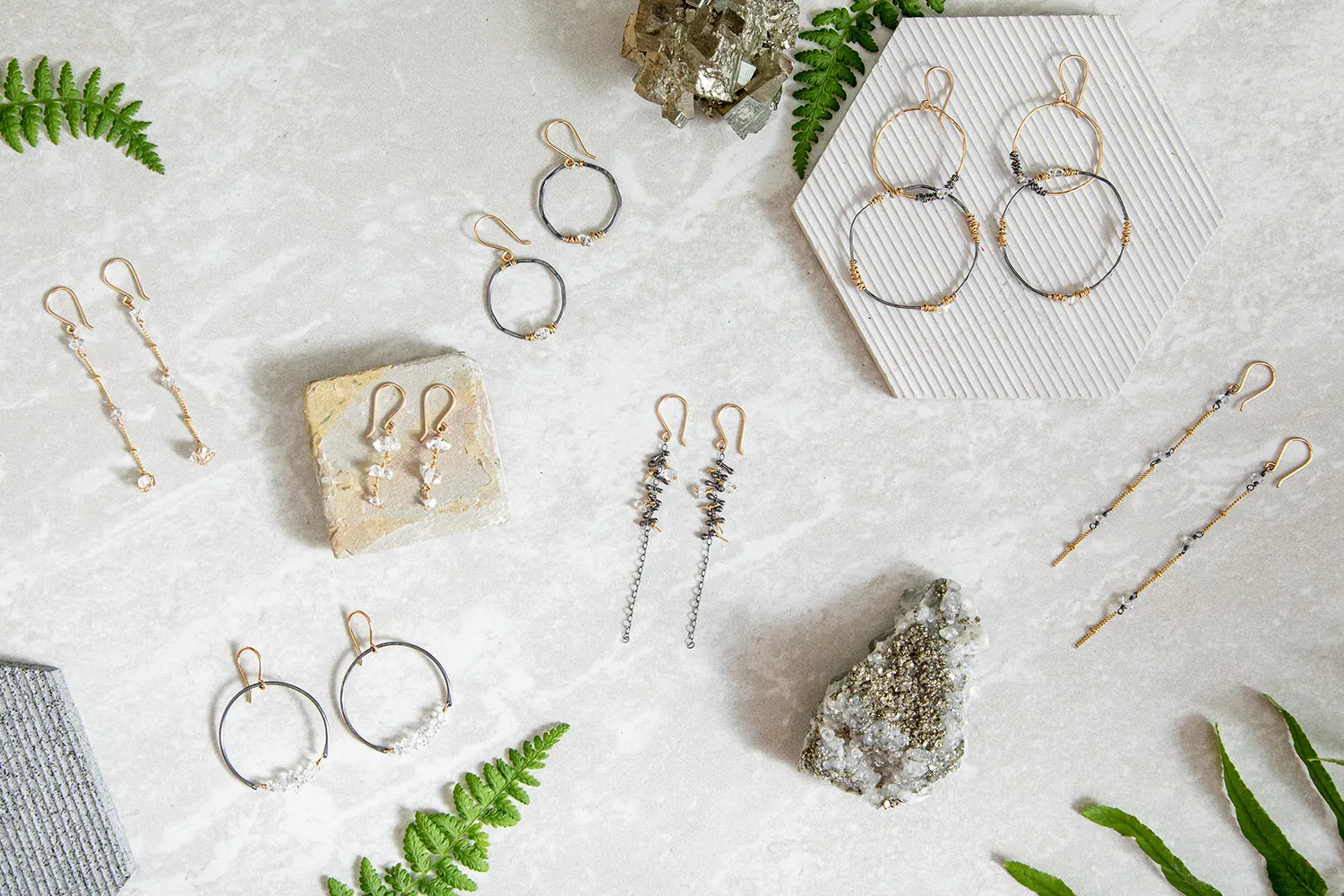 Single Herkimer Hoop Earring