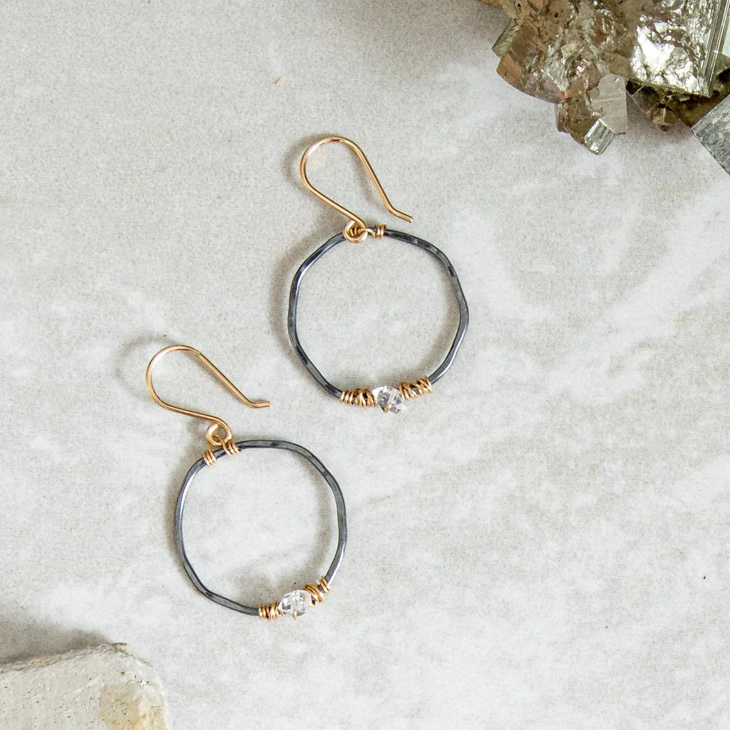 Single Herkimer Hoop Earring