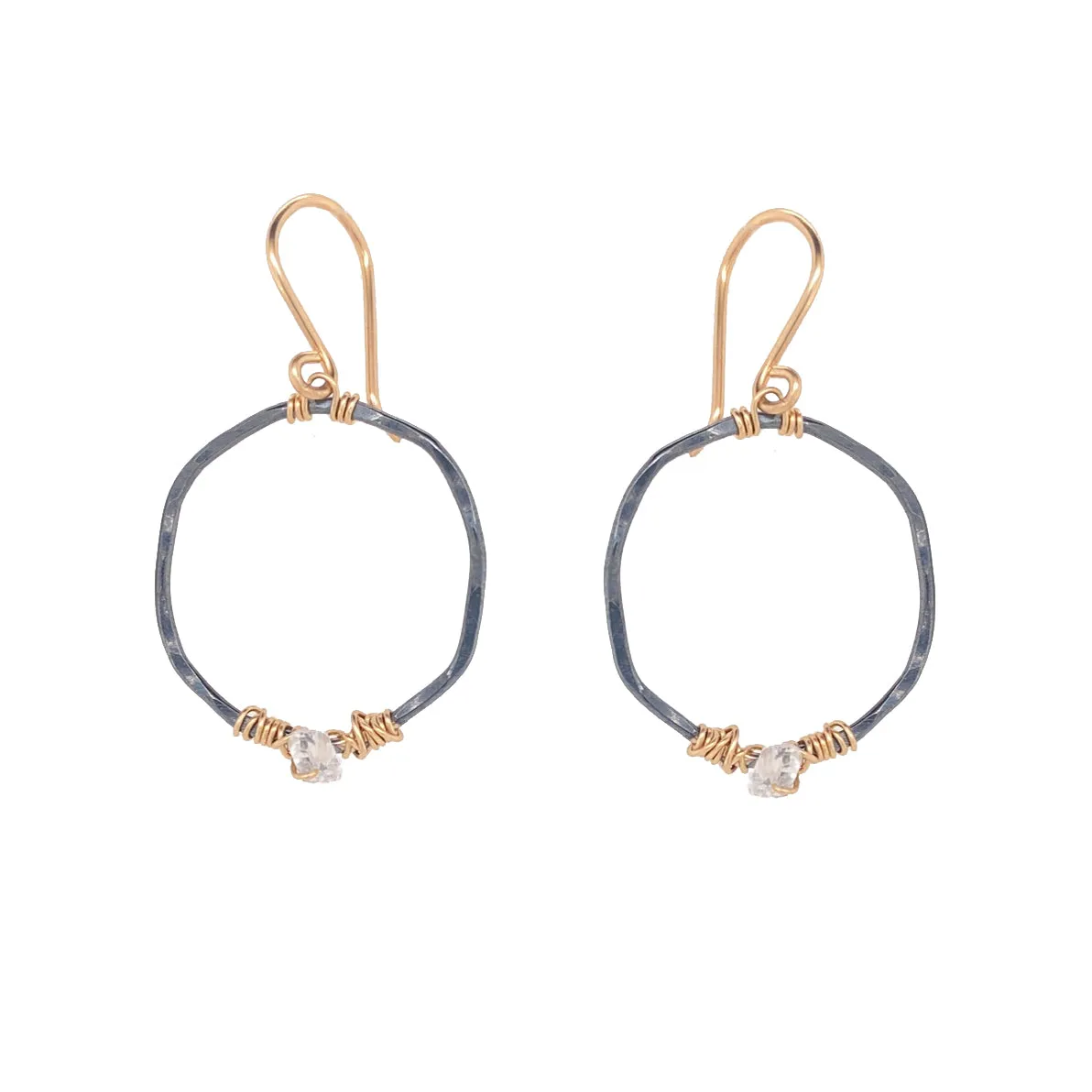 Single Herkimer Hoop Earring