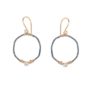 Single Herkimer Hoop Earring