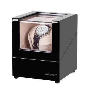 Single Wooden Watch Winder Piano Black TRIPLE TREE