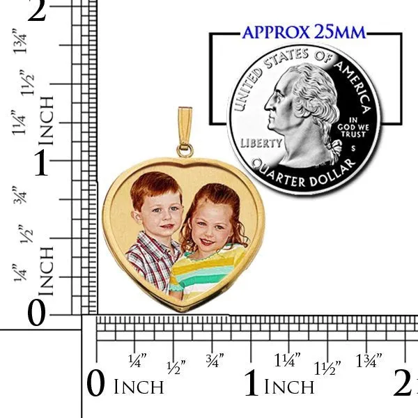 Small Heart Pendant w/ Bezel Photo Pendant Jewelry