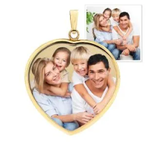 Small Heart Pendant w/ Bezel Photo Pendant Jewelry