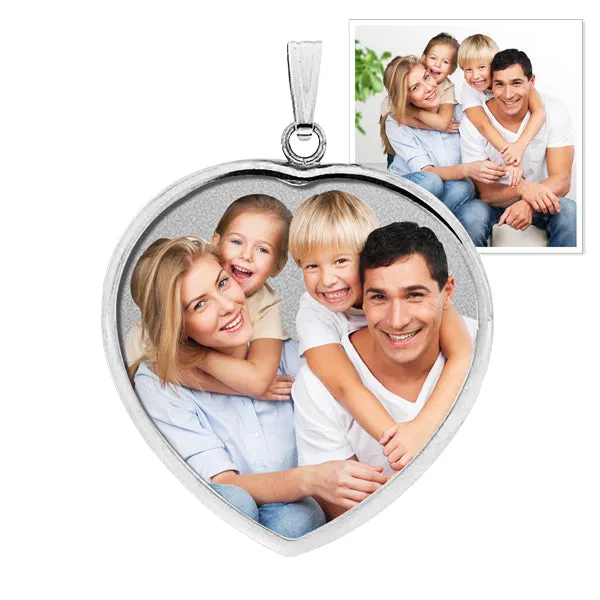 Small Heart Pendant w/ Bezel Photo Pendant Jewelry