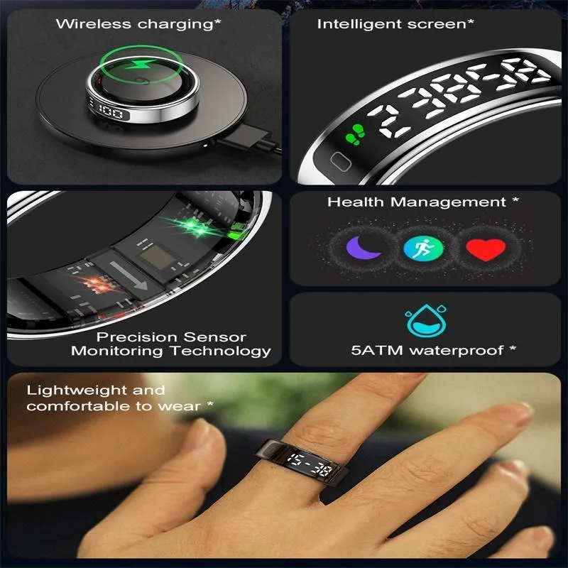 Smart Ring Heart Rate Blood Oxygen Sleep Sports Size 8
