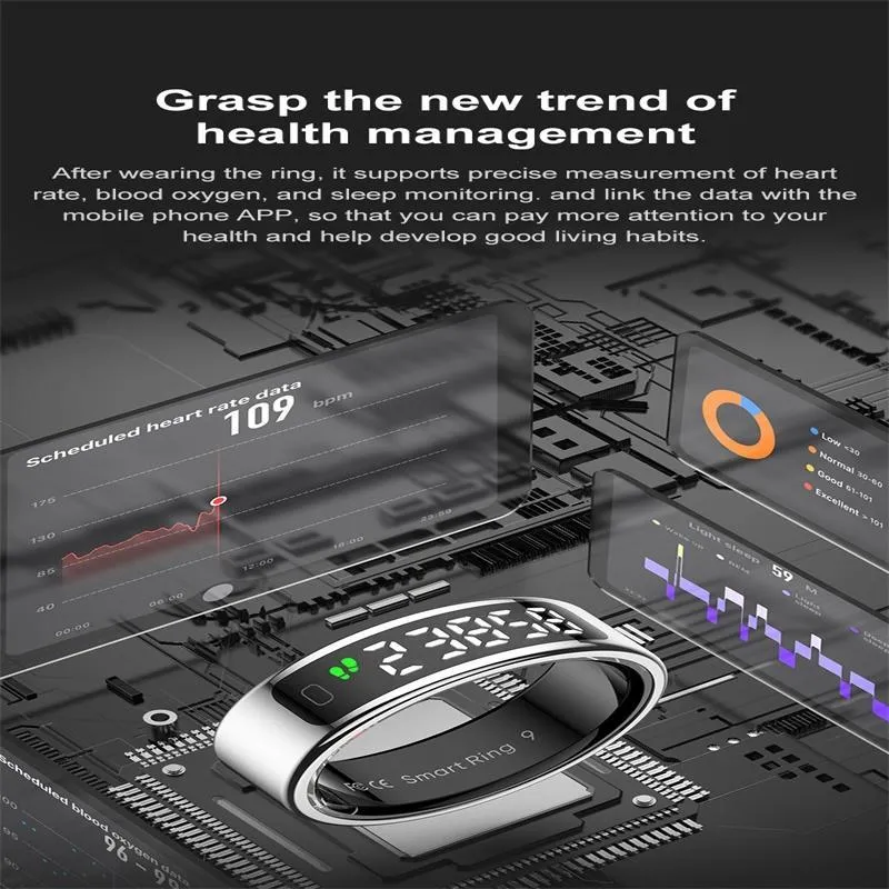 Smart Ring Heart Rate Blood Oxygen Sleep Sports Size 8