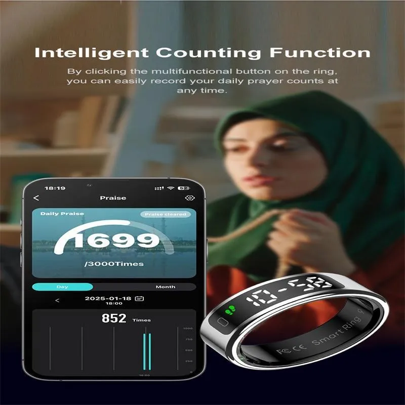 Smart Ring Heart Rate Blood Oxygen Sleep Sports Size 8