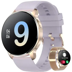 Smart Watches for Women(Answer/Make Call)1.32" HD Ladies Smartwatch with AI Voice Control20 Sport ModesCalorieHeart Rate/Blood Pressure/Sleep Tracker Womens Smart Watch for AndroidiOS Purple