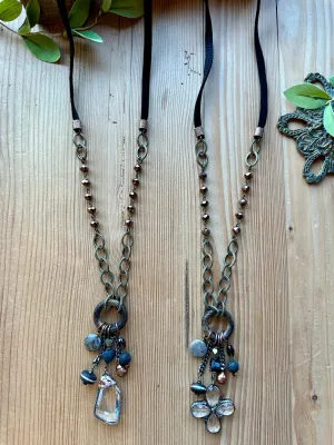 Smoky Fossil Long Necklace
