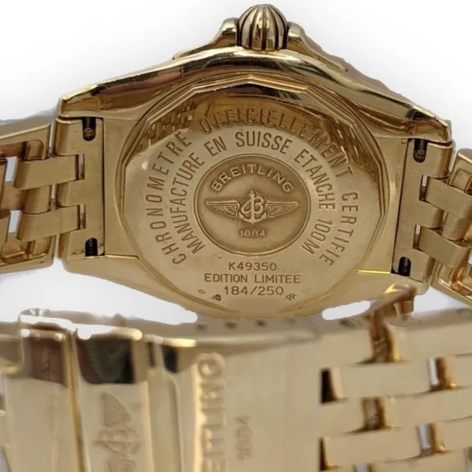 Sold! Breitling Cockpit 18k Yellow Gold Automatic Watch with Blue Dial by