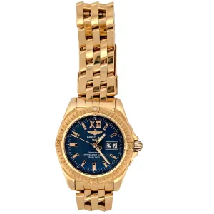 Sold! Breitling Cockpit 18k Yellow Gold Automatic Watch with Blue Dial by