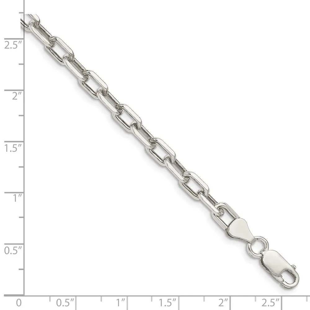 Solid 925 Sterling Silver 5.5mm Bracelet-Men Women Jewelry