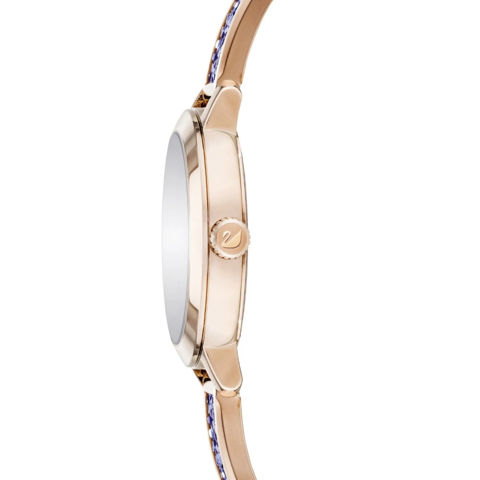 Swarovski Dream Rock watch Swiss Made, Metal bracelet, Blue, Rose Gold-tone finish