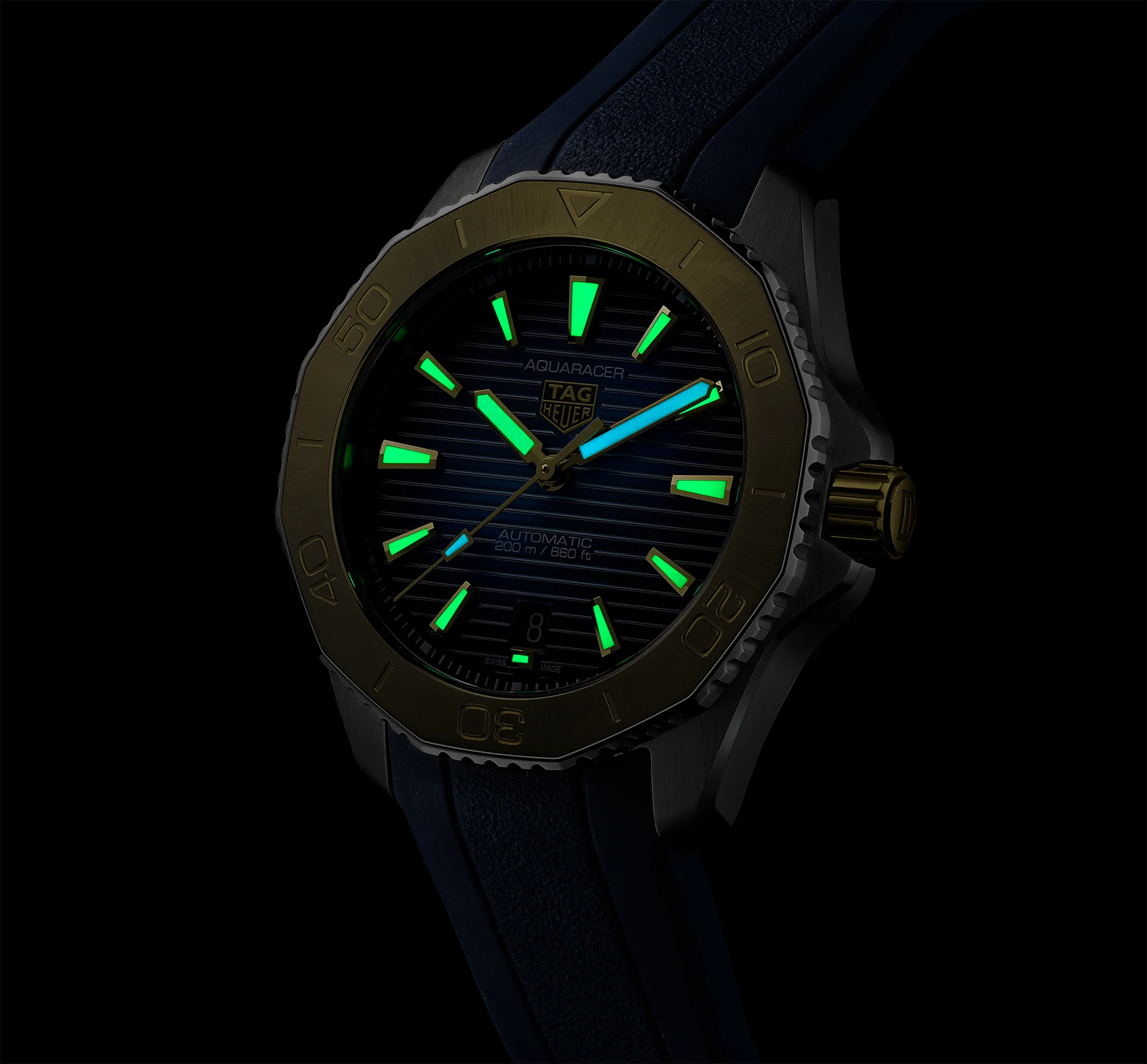 TAG Heuer Aquaracer Professional 200 Watch with 18K Yellow Gold