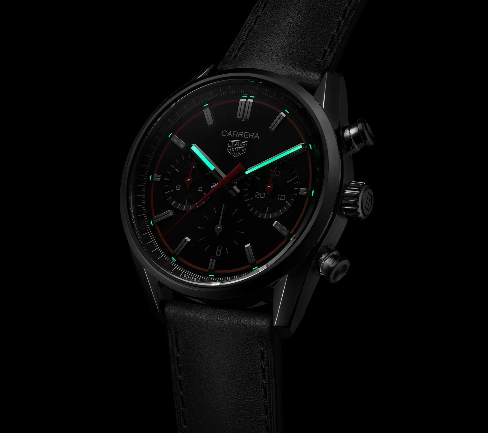 TAG Heuer Carrera Chronograph Watch with a Black Dial