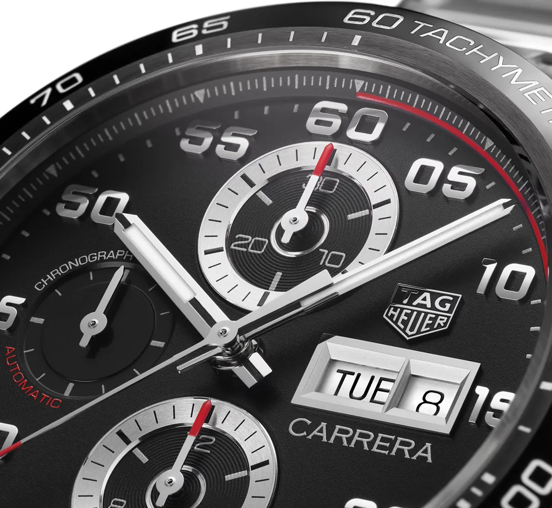 TAG Heuer Carrera Chronograph Watch with Black Dial