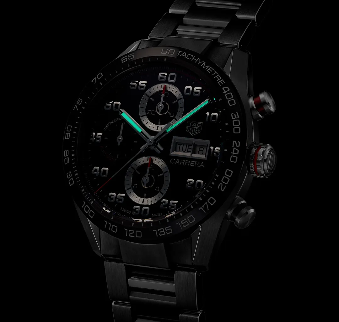 TAG Heuer Carrera Chronograph Watch with Black Dial