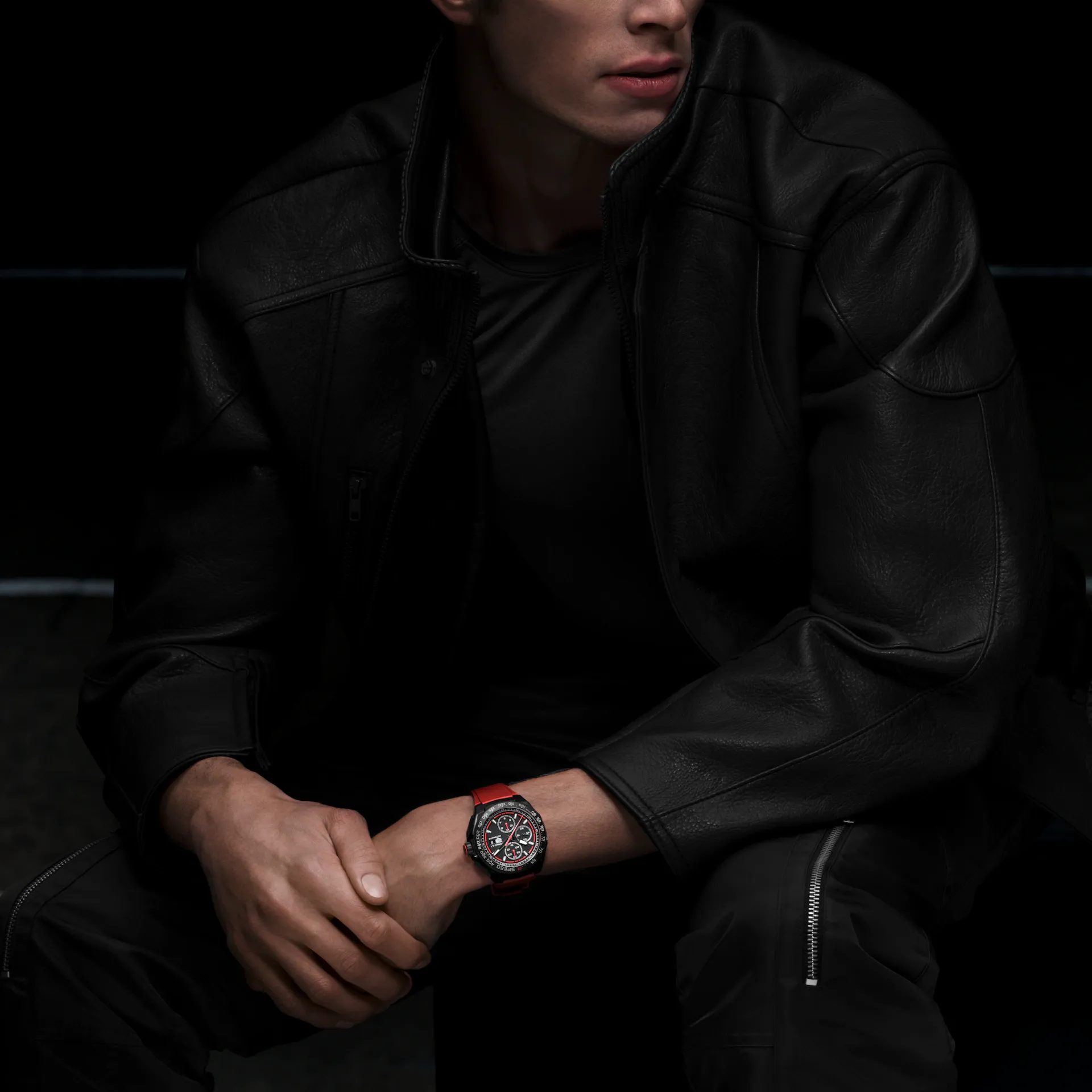 TAG Heuer Formula 1 Chronograph Watch with Red Rubber Strap