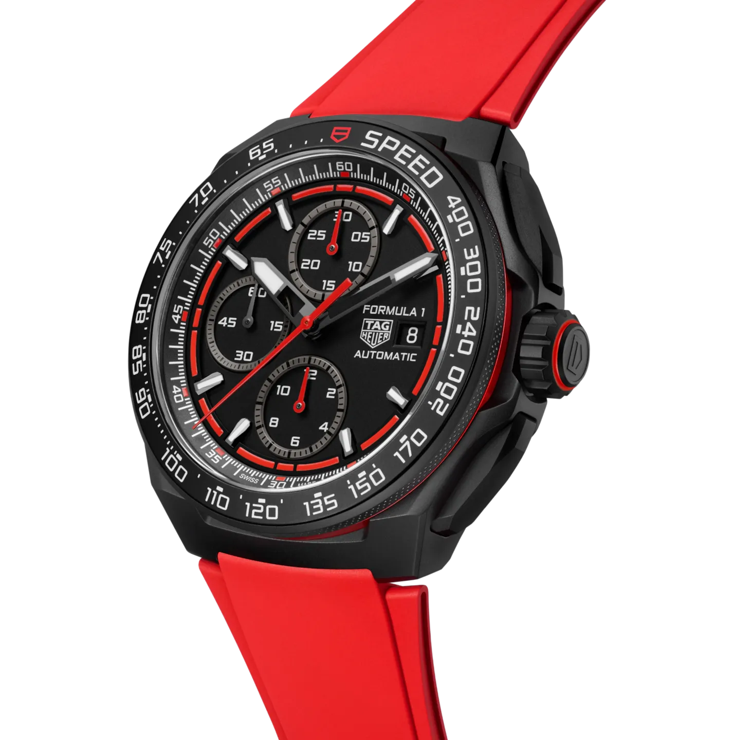 TAG Heuer Formula 1 Chronograph Watch with Red Rubber Strap