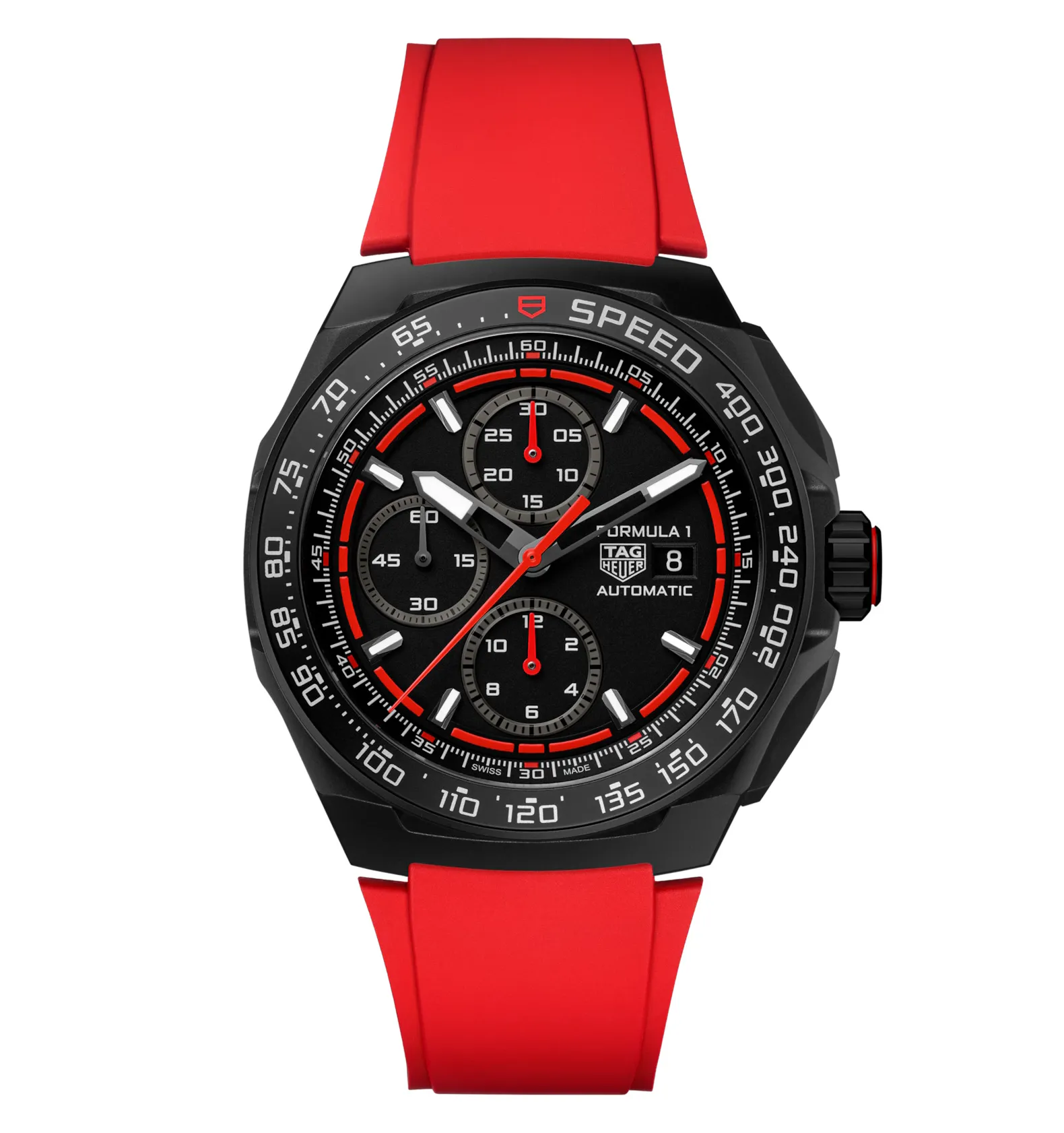 TAG Heuer Formula 1 Chronograph Watch with Red Rubber Strap