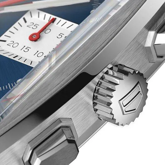 TAG Heuer Monaco Men's Calibre Heuer 02 Blue Dial Watch with Alligator Strap