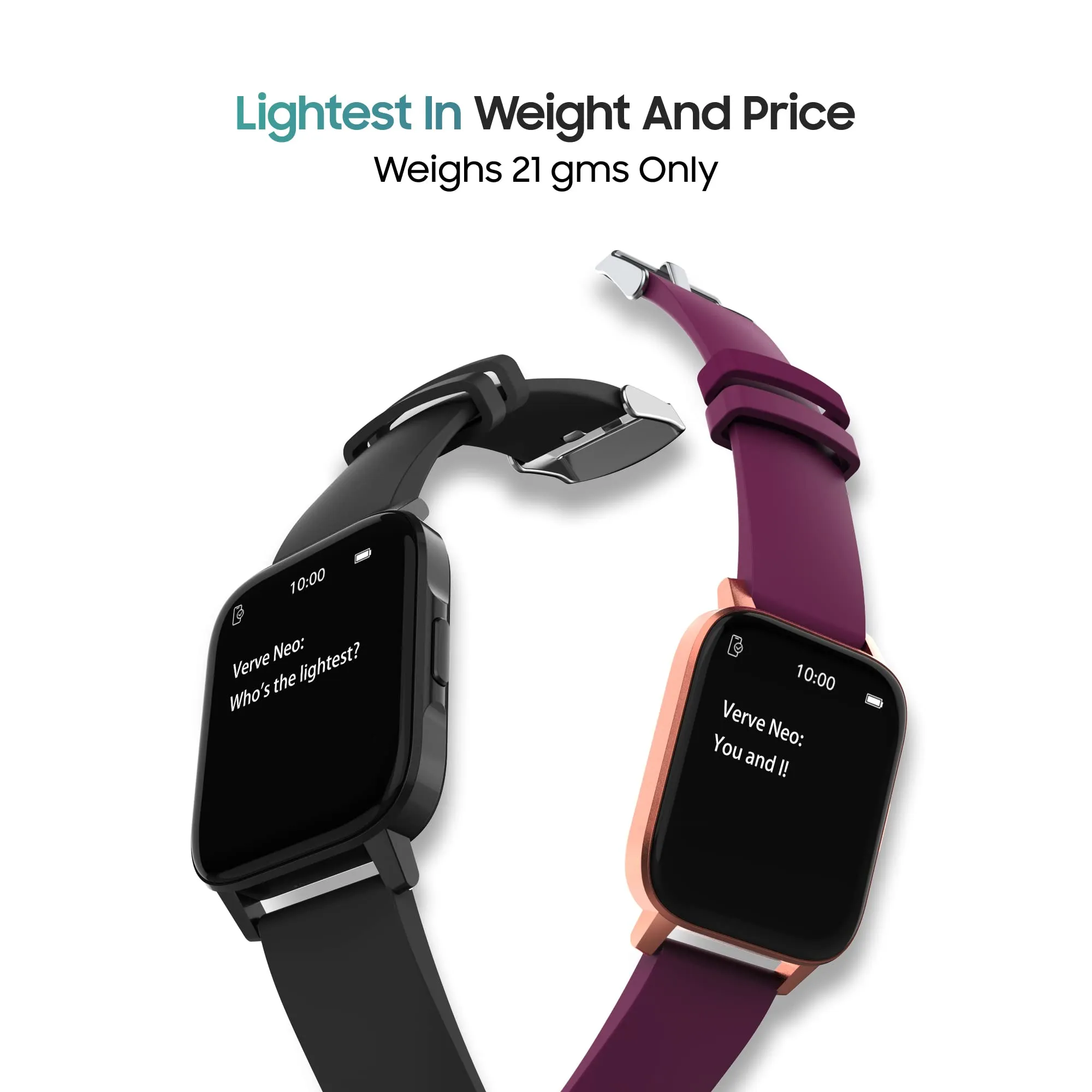 TAGG Verve NEO Smartwatch 1.69" HD Display | 60  Sports Modes | 10 Days Battery | 150  Faces | Waterproof | HeartRate & Blood Oxygen Tracking | Games, Calculator | Black