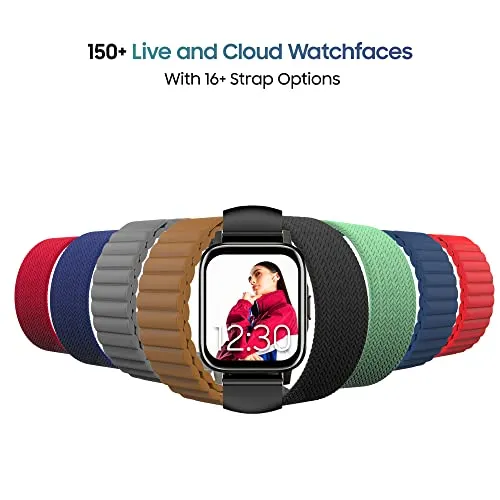 TAGG Verve NEO Smartwatch 1.69" HD Display | 60  Sports Modes | 10 Days Battery | 150  Faces | Waterproof | HeartRate & Blood Oxygen Tracking | Games, Calculator | Black