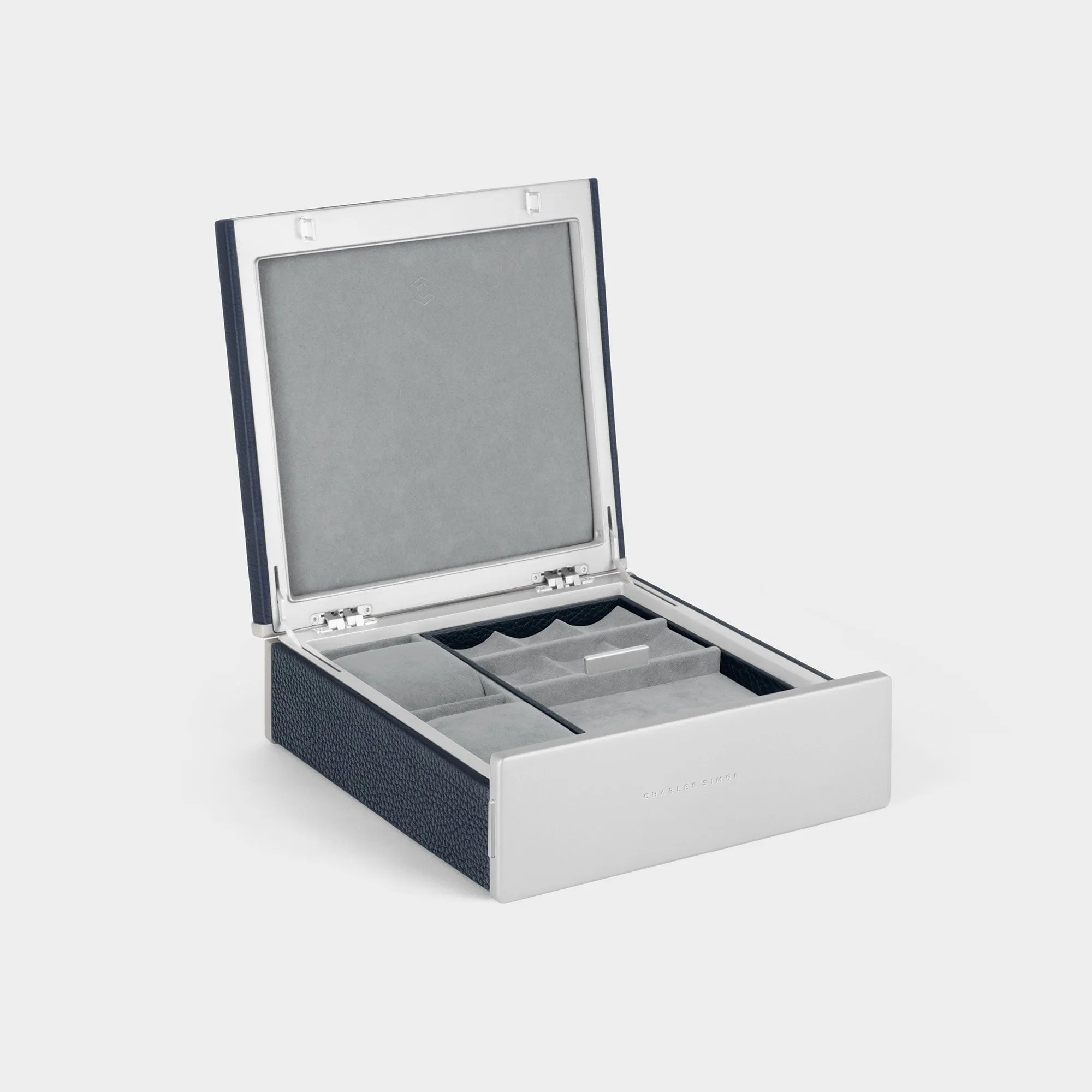 TAYLOR 2 WATCH AND JEWELRY BOX - MARINE / GREY