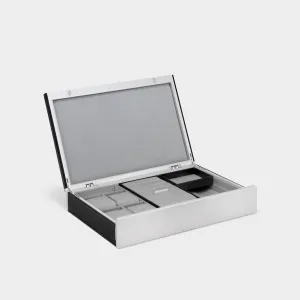 TAYLOR 4 WATCH AND JEWELRY BOX - BLACK / GREY