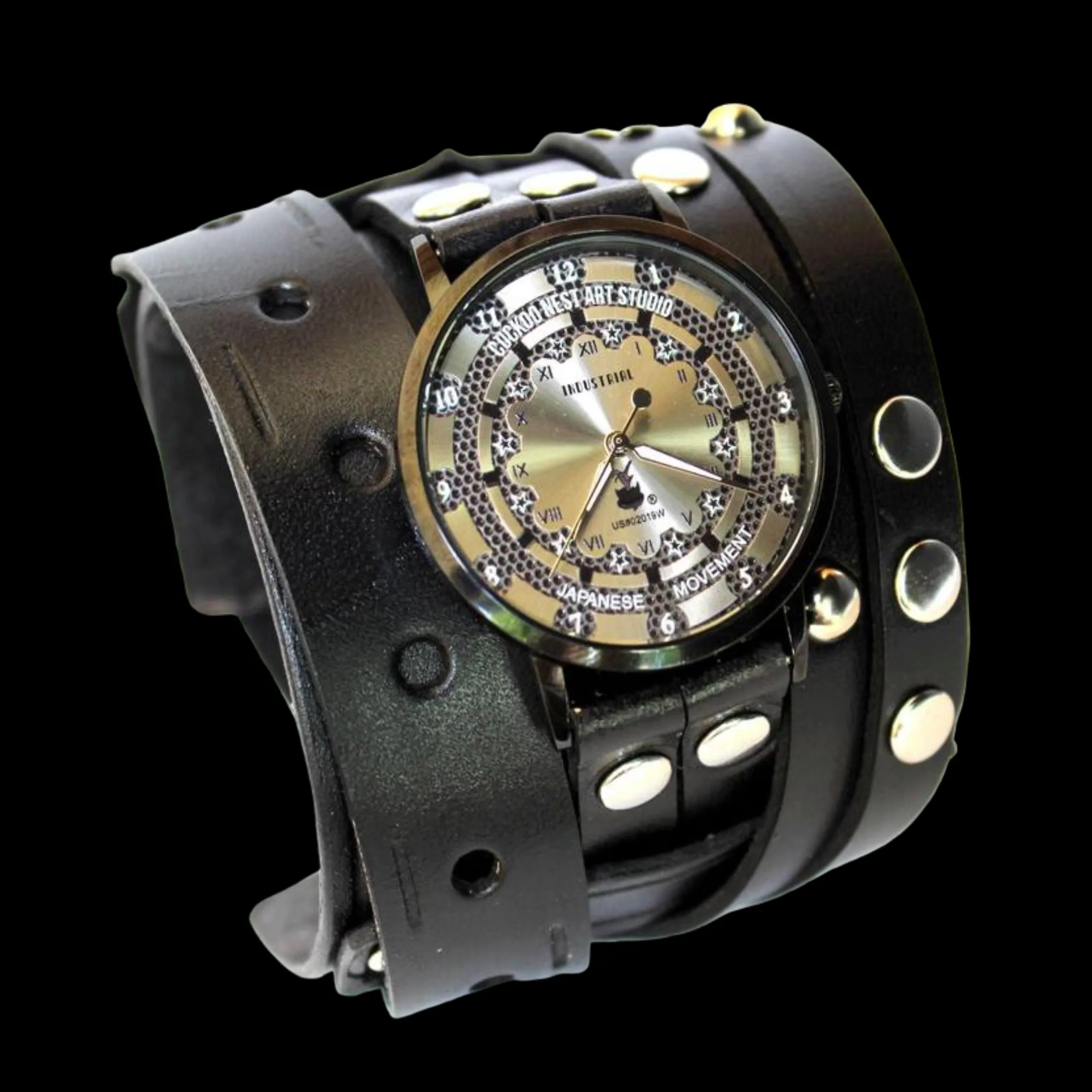 The Studmaster Leather Cuff Watch