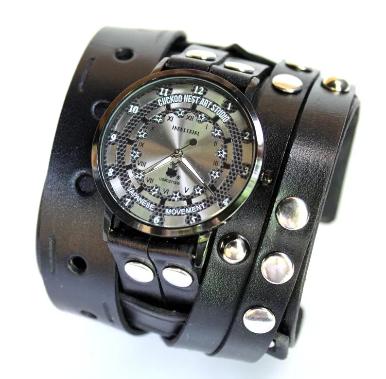 The Studmaster Leather Cuff Watch