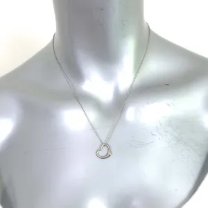 Tiffany & Co. Elsa Peretti Open Heart Pendant Necklace Sterling Silver 16mm
