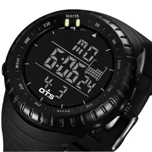 Top Brand OTS Cool Black Mens Fashion Large Face LED Digital Swimming Climbing Outdoor Man Sports Watches Christmas Boys Gift