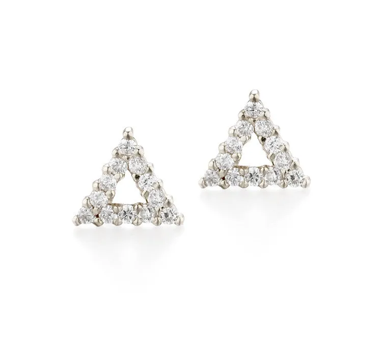 Triangle Diamond Earrings | more gold options