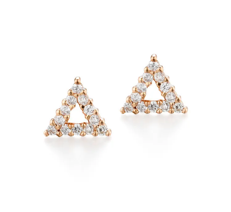 Triangle Diamond Earrings | more gold options
