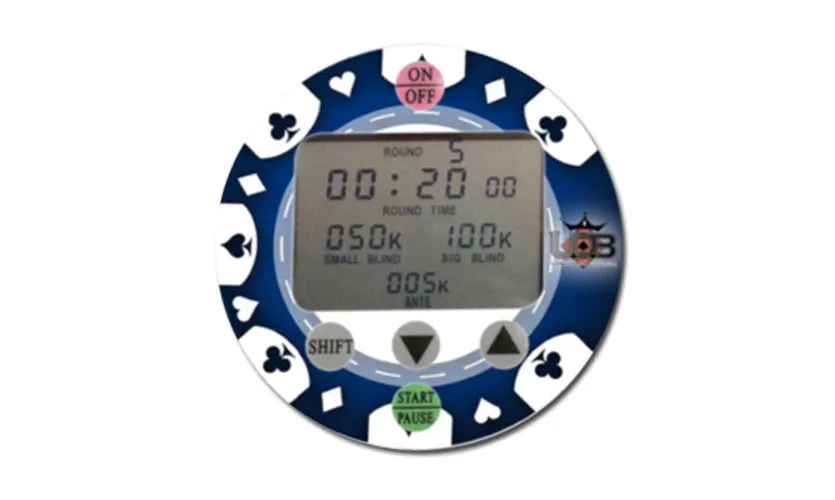 Ultimate Electronic Dealer Buttons x 3 - BLUE RED SPADE