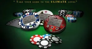 Ultimate Electronic Dealer Buttons x 3 - BLUE RED SPADE