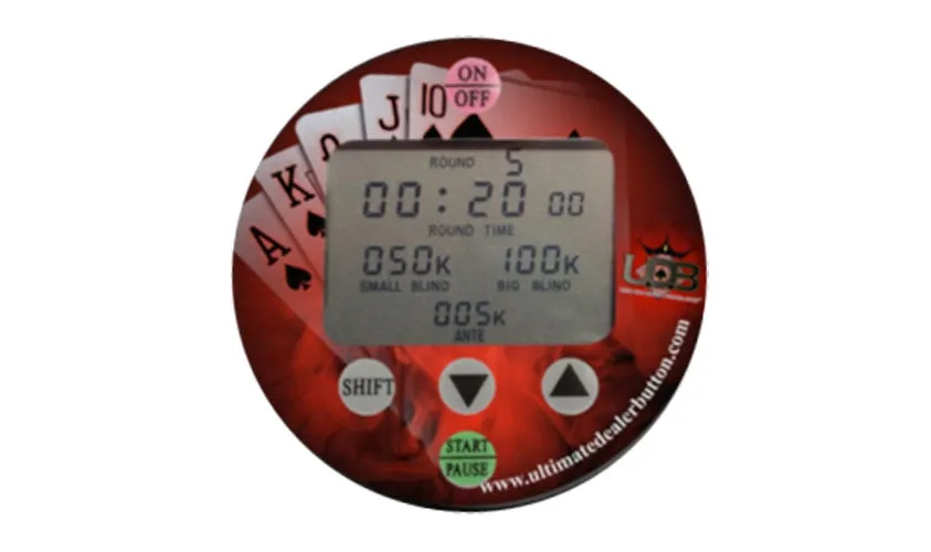 Ultimate Electronic Dealer Buttons x 3 - BLUE RED SPADE