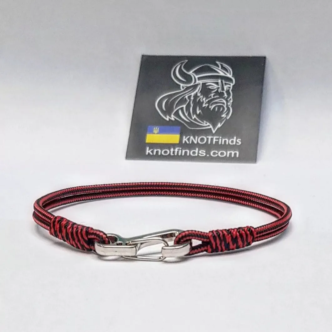 Ultra-Thin Bloody stripe Paracord Bracelet – Viking-Inspired Protective military Amulet