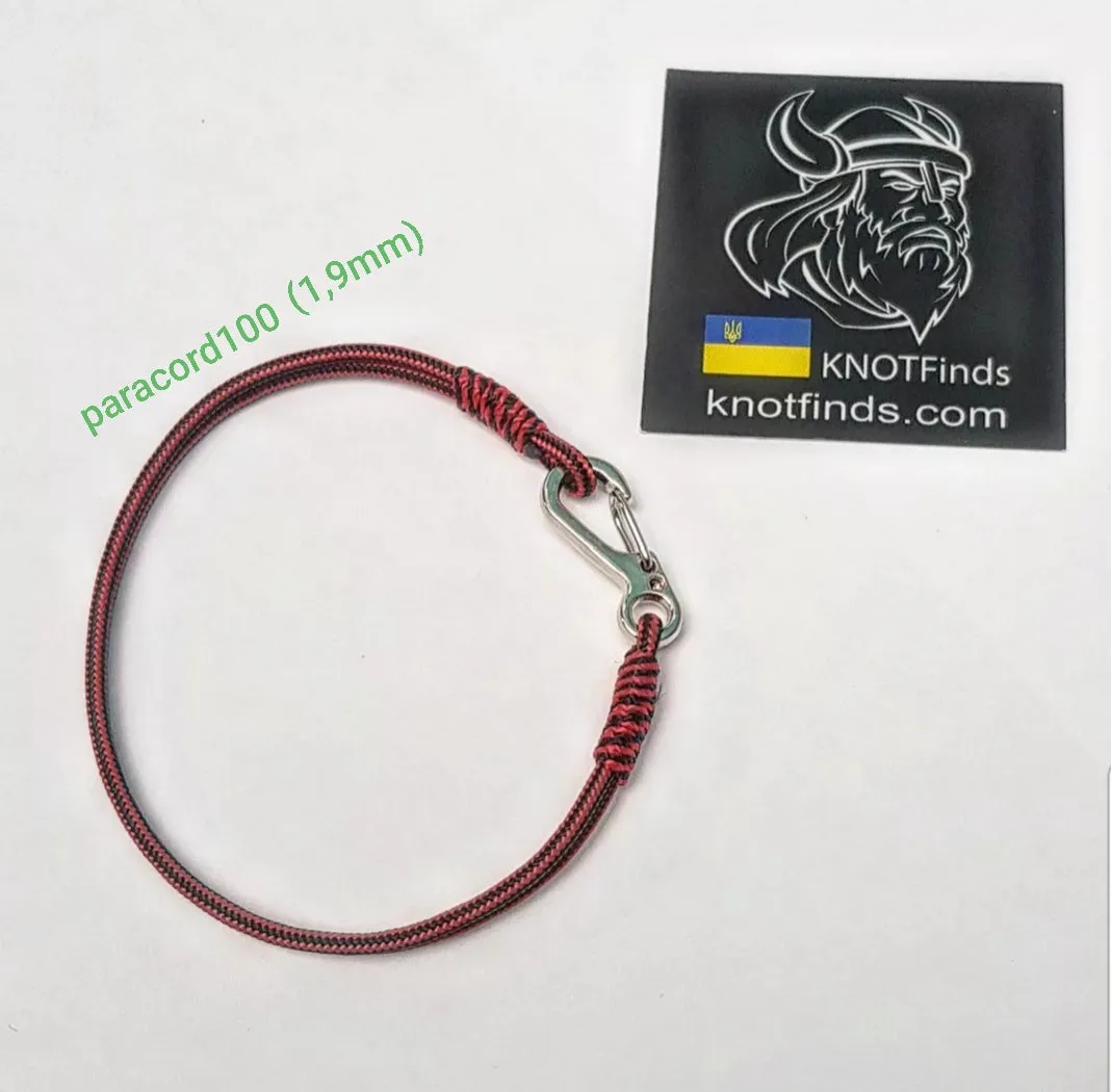 Ultra-Thin Bloody stripe Paracord Bracelet – Viking-Inspired Protective military Amulet