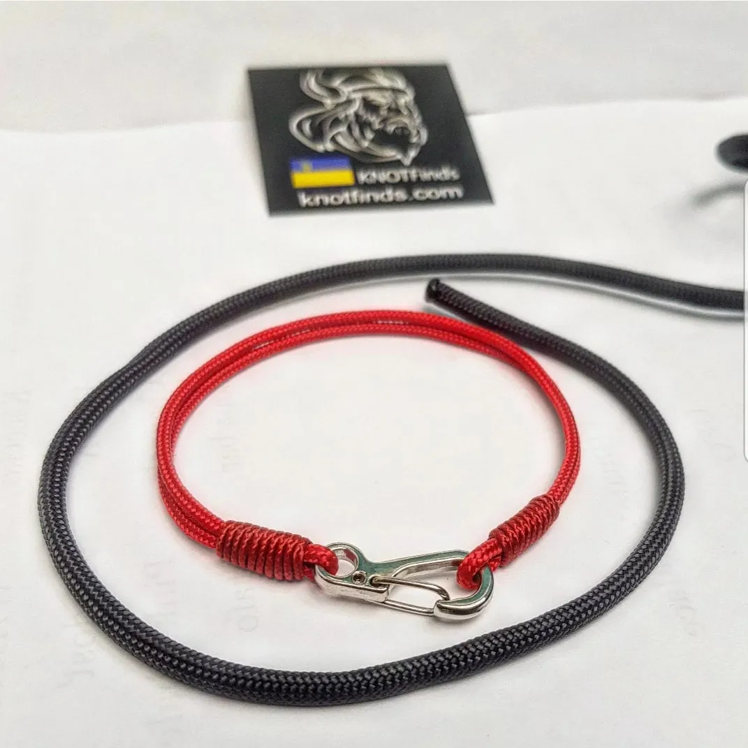 Ultra-Thin Red Paracord Bracelet – Viking-Inspired Protective Christian Amulet