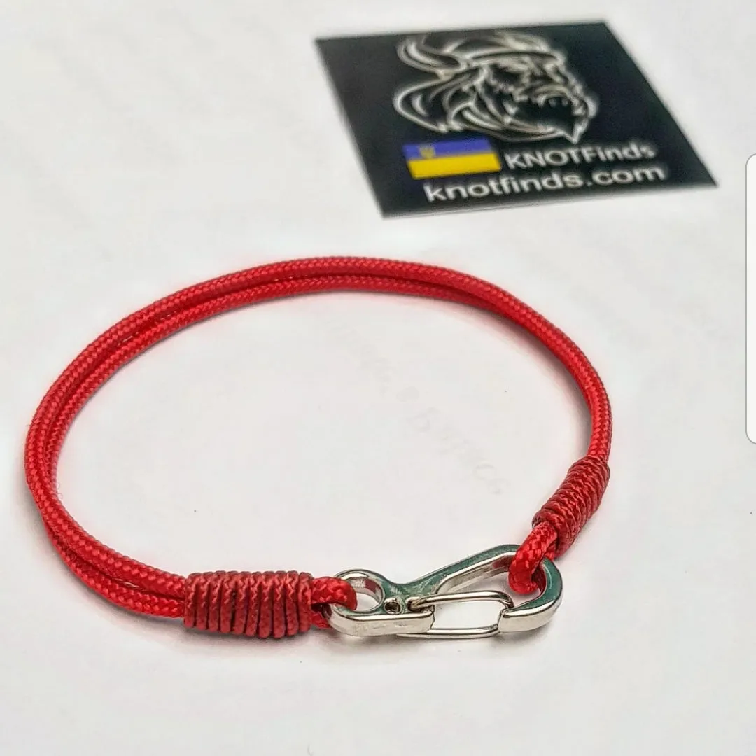 Ultra-Thin Red Paracord Bracelet – Viking-Inspired Protective Christian Amulet