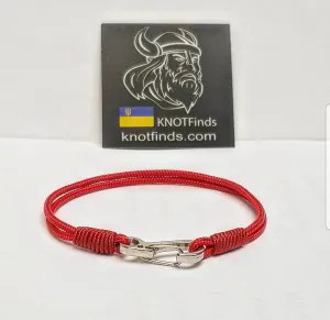 Ultra-Thin Red Paracord Bracelet – Viking-Inspired Protective Christian Amulet