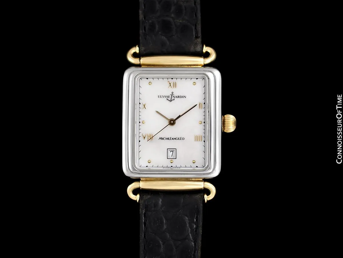Ulysse Nardin Michelangelo Vintage Chronometer Mens Watch with Original Tag - Stainless Steel & 18K Gold Plated