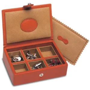 Underwood UN\220 Collectors 6 Pair Travel Cufflinks Box In Leather