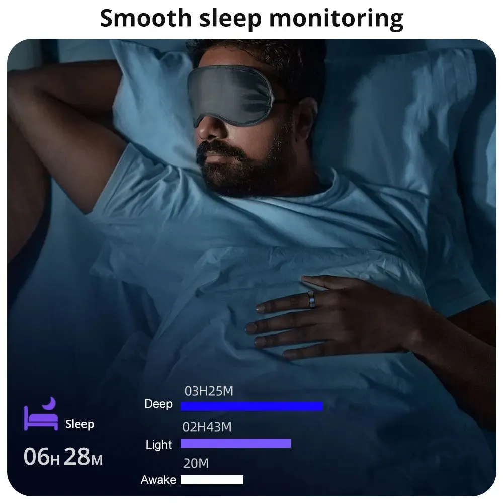 Unisex Smart Ring With Heart Rate & Blood Oxygen Monitor